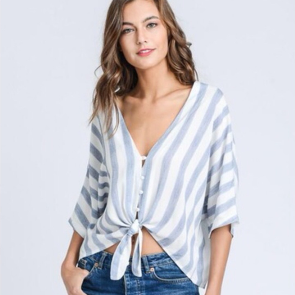 Blue Striped Loose Tee